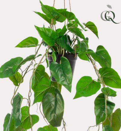 Kunstplant - Philodendron scandens - Klimmende Boomliefhebber - 80 cm